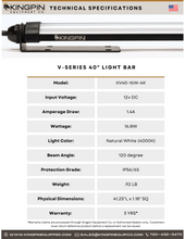 Load image into Gallery viewer, Kingpin Equipment V-Series 40&quot; Light Bar
